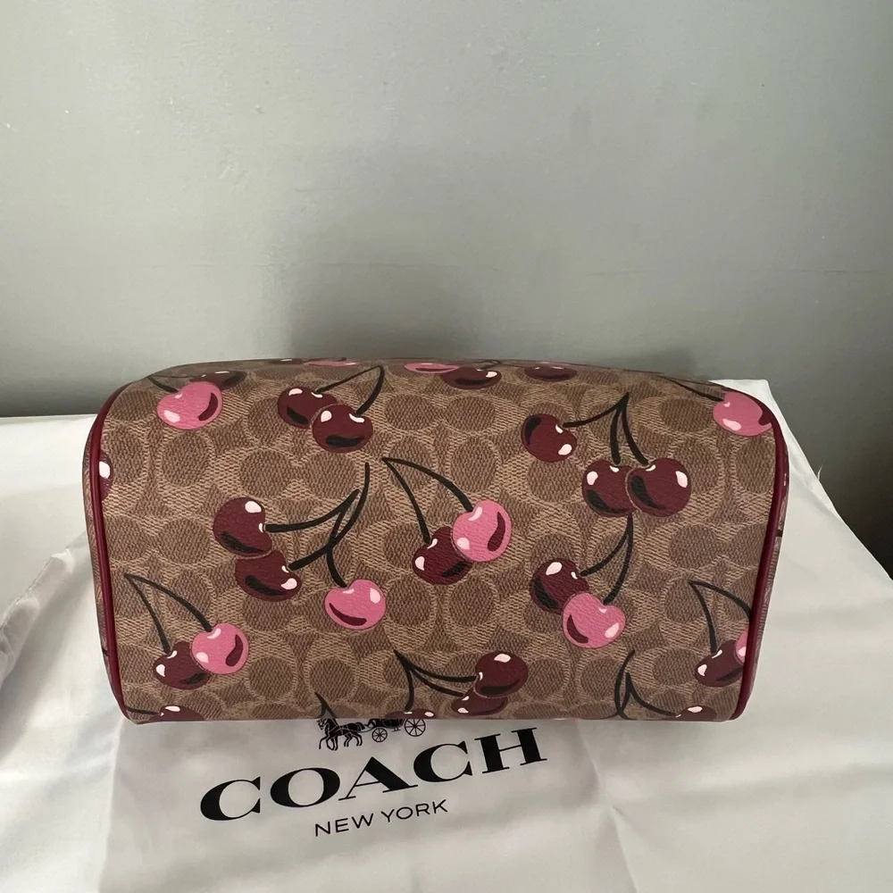 Coach Rowan Satchel With Cherry Print With Matching Wallet